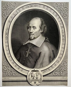 FRANCOIS MALLIER HOUSSAY Porträt GRAVUR Grignon LE MAIRE Eveque Troyes XVIII° - Bild 1 von 2