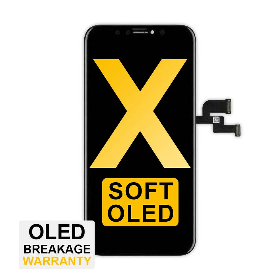 Soft OLED Screen for iPhone X with Tool Kit and Tempered Glass Protector - Image 1 of 1