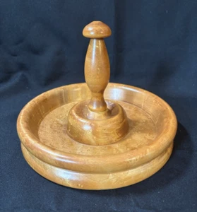 Hand-Turned Wood Serving or Trinket Jewelry Dish Vintage Rustic Masculine Gift - Picture 1 of 8