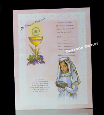 12 FIRST COMMUNION INVITATIONS SPANISH PRIMERA COMUNION INVITACIONES RECUERDOS - Image 1 of 4