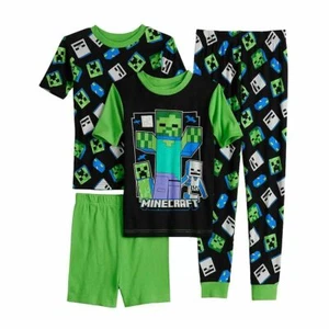 Minecraft 4 PC Short Sleeve Tight Fit Cotton Pajama Set Boy Size 8 - Picture 1 of 2