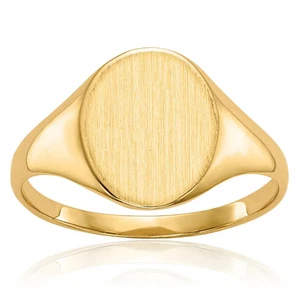 10K Solid Yellow Gold Custom Engraved Signet Ring - Picture 1 of 74
