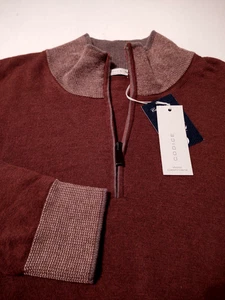 Suéter CODICE Para Hombre Cuello Simulado 1/4 Cremallera Lana Merino/Cachemira Talla 54 Nuevo con Etiquetas - Imagen 1 de 7