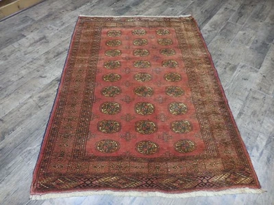 Анатолийский геометрический винтажный турецкий ковер, деревенский турецкий винтажный ковер 4x6 - Изображение 1 из 4