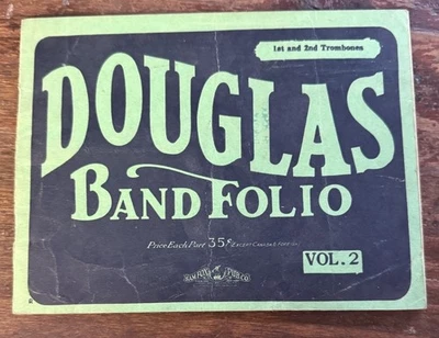 F1-21 1933 Douglas Band Folio Vol. 2 Trombone Sheet Music Americana Waltz - Image 1 of 4