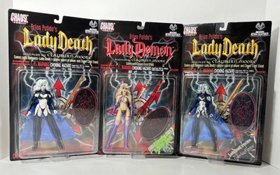 ¡Caos! Cómics Brian Pulido's 1997 Lote de 3 Figuras: Lady Demon, 2-Lady Death NUEVO Foto 1 de 4