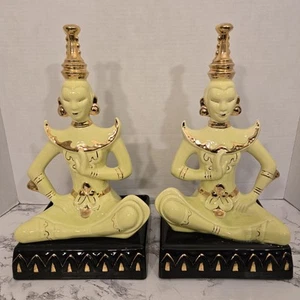 Vintage Paar große asiatische Figuren, MCM, Räuchergefäß, 40er Jahre, selten - Bild 1 von 24