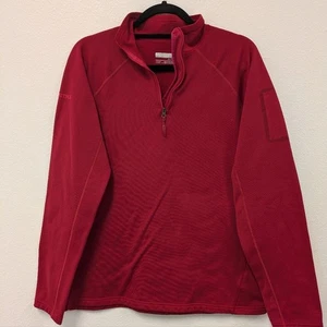 Marmot Women's Red Fleece Lined 1/4 Zip Sweater Jacket sz XL - Picture 1 of 11