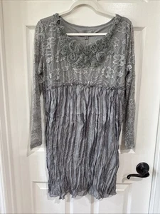 Pretty Angel XL Silk Blend Long Sleeve Special Occasion Dress Gray Lace Upper - Picture 1 of 10
