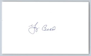 Tarjeta indexada firmada a mano por Yogi Berra - Imagen 1 de 2