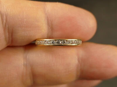 14K YELLOW GOLD CUBIC ZIRCONIA ETERNITY RING 3MM 2.3 GMS SZ 6 1/4  TUCSON ESTATE - Image 1 of 4