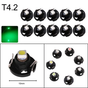 10x Green T4 T4.2 Neo Wedge 1-SMD LED Cluster Instrument Dash Climate Bulbs Kit - Picture 1 of 8