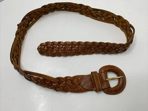 Cinturón para mujer Docker’s Levi’s marrón 1650 gamuza cuero trenzado talla pequeña - Imagen 1 de 5