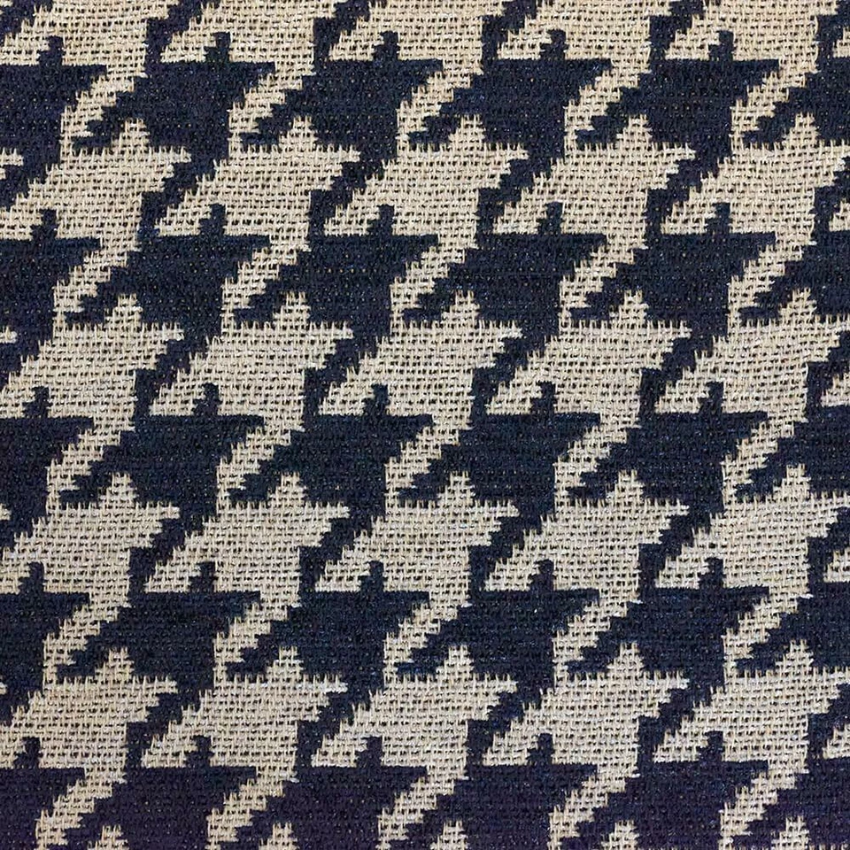 Navy hounds tooth Chenille Upholstery Drapery fabric by the yard 54” Wide - Image 1 of 1