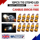 T10 168 W5W LED Bulb 501 Side Light Interior Plate 27SMD Bright White Bulbs UK
