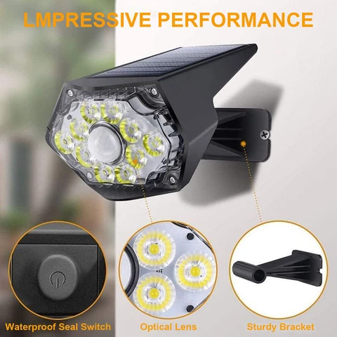 LED Solar Light Motion Sensor Flood Lamp Outdoor Street Wall Yard Garden 2PCS Cover