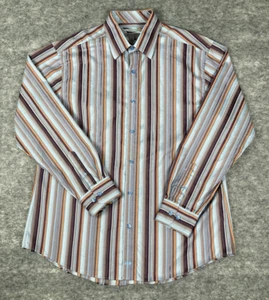 Camicia Johnston & Murphy uomo XL sartoriale vestibilità multicolore a righe manica lunga - Foto 1 di 5