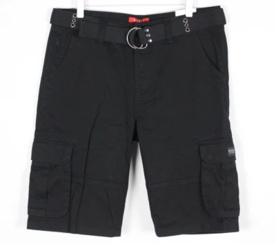 Guess Jeans Men's Cargo Shorts 12" Karl Belted Black - Image 1 of 4