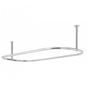 Sterlingham ovale Duschvorhangschiene - (unlackiertes Messing) - Bild 1 von 2