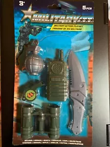 MILITÄR ACTION SPIELSET 5 STCK. GRANATE PFEIFE FERNGLAS MESSER WALKIE-TALKIE JUNGEN - Bild 1 von 2