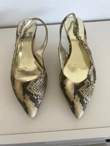GUESS CROCODILE LEATHER MULES / SHOES WITH KITTEN HEELS SIZE US 7.5 - Picture 1 of 12