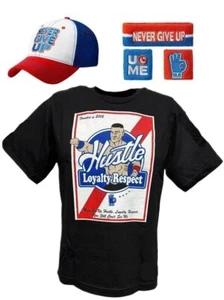 John Cena Kids Founded In 2002 WWE Costume Hat T-shirt Wristbands Boys - Picture 1 of 14