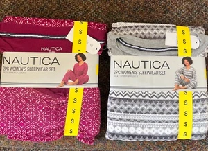 Nautica 2 Piece Silky Stretch Fleece Pj Sleepwear GRAY & PURPLE 1415795(VARIOUS) - Picture 1 of 13