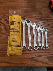 Vtg SEARS 6 Piece Combination Wrench Set 4390 BF Japan SAE 3/8 to 11/16 - Picture 1 of 8