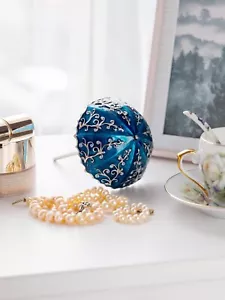 Blue umbrella Trinket Box Hand made by Keren Kopal with Austrian Crystals - Picture 1 of 11
