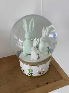 More details for easter bunnies snow globe rabbits 