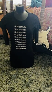 Camiseta Guitarra TOCARÉ MI GUITARRA TODOS LOS DÍAS Niñas Rock Babydoll Pequeña NUEVA - Imagen 1 de 3