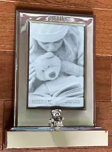 Argento SC Cuddle Bear Sterling Silver Plated 4x6 Frame New See Desc and Pics - Picture 1 of 5