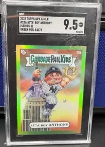 2023 Topps GPK x MLB Series 3 Atta' Boy Anthony Volpe Green Foil 23a /75 SGC 9.5 - Picture 1 of 2