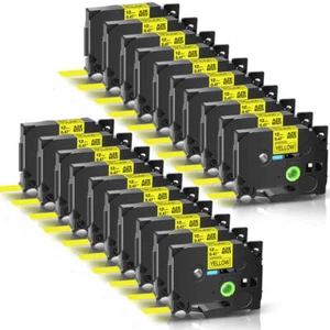 For Brother P-Touch TZ-631 TZe-631 12mm Label Tape Black on Yellow PT-D210 20PCS - Picture 1 of 24
