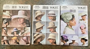 Vogue Hat Sewing Patterns V8405 V8052 7600 Lot of 3 - Picture 1 of 15