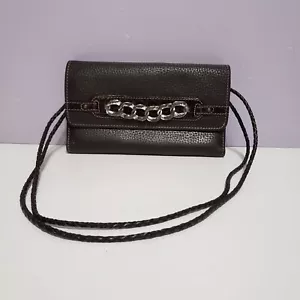 Borsa a mano Brighton in pelle marrone con cinturino intrecciato 7"x4" - Foto 1 di 14