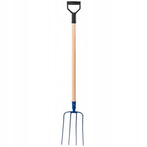 KADAX Heugabel aus Stahl, Gabel mit langem Stiel aus Holz, 4 Zinken - Bild 1 von 9