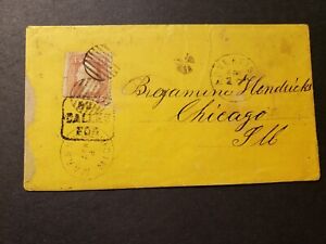 1860's MARSHALL, MICHIGAN Postal History Cover to Chicago, IL #65