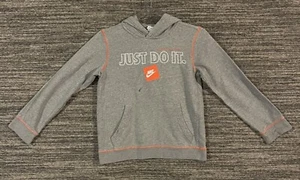 Nike Sportswear Just Do It Pullover Hoodie Grey Kids Size M - Picture 1 of 15