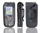 caseroxx Sac Cuir avec Clip Ceinture pour Nokia C1-02 en noir fait de cuir verit