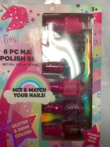 Born to Shine Girls 6 Pc Nail Polish Set Glitter & Shine Colors - Picture 1 of 1