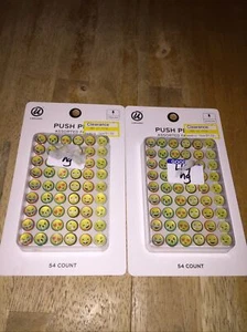 2 packs Emoji Faces Push Pins/Thumbtacks 54 Ct 6 Designs NEW - Picture 1 of 4