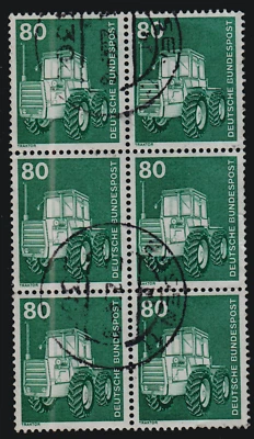 Alemania 1975-82 SC# 1178 - Tractor - Bloque de seis sellos - Lote usado # 248 Foto 1 de 2