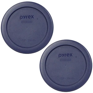 Pyrex 7202-PC Dark Blue Plastic Replacement Storage Lid Cover (2-Pack) - Picture 1 of 3