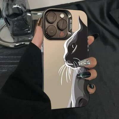 Case For iPhone 16 15 14 Pro 13 12 Mini 8 7 6 Plus Shockproof Cover Black Cat - Image 1 of 4