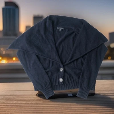 Cardigã Banana Republic Feminino Luxo Cashmere Blend Drapeado Gola Cropped P - Imagem 1 de 4