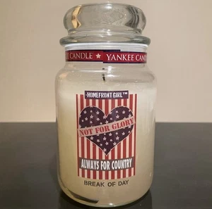 Yankee Candle Patriotic NOT FOR GLORY ALWAYS FOR COUNTRY 22oz Jar Candle - Picture 1 of 9