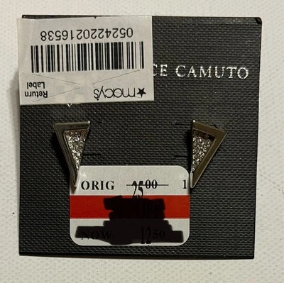 Vince Camuto Irhod Edge Of Elegance Silver Tone Earrings New - Image 1 of 4