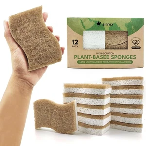 Natural Kitchen Sponge - Biodegradable Compostable Cellulose and Coconut Scru... - Picture 1 of 8