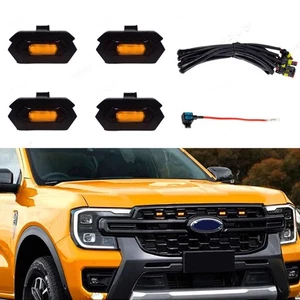 4PCS Front Grille Lights LED Amber W/ wire harness For Ford Ranger T9 2023-2024 - Picture 1 of 12